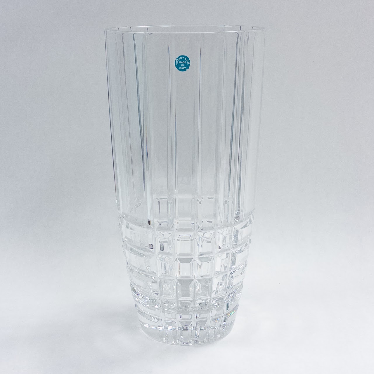 Tiffany & Co. Plaid Crystal Vase