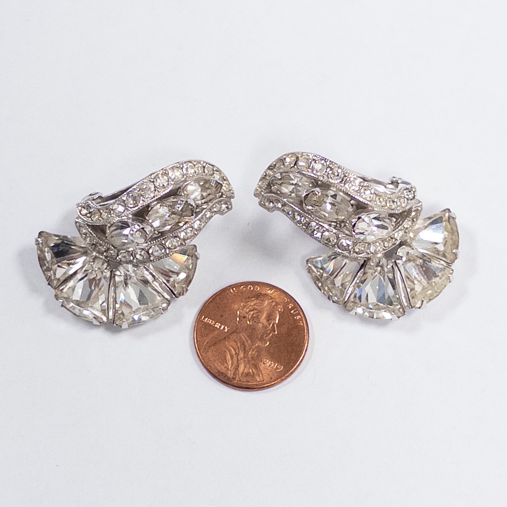 Eisenberg Vintage Rhinestone Clip Earrings