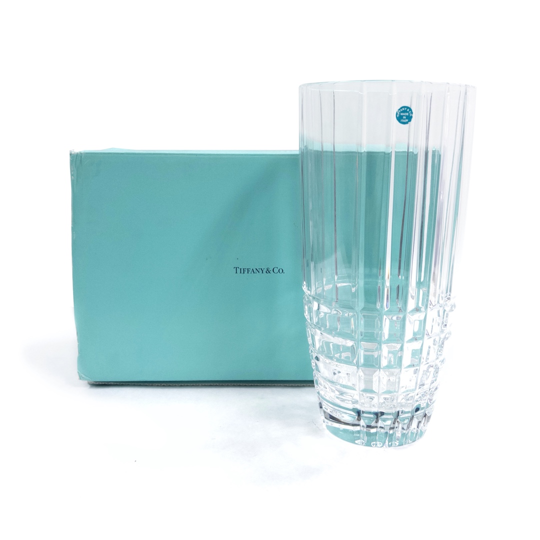 Tiffany & Co. Plaid Crystal Vase