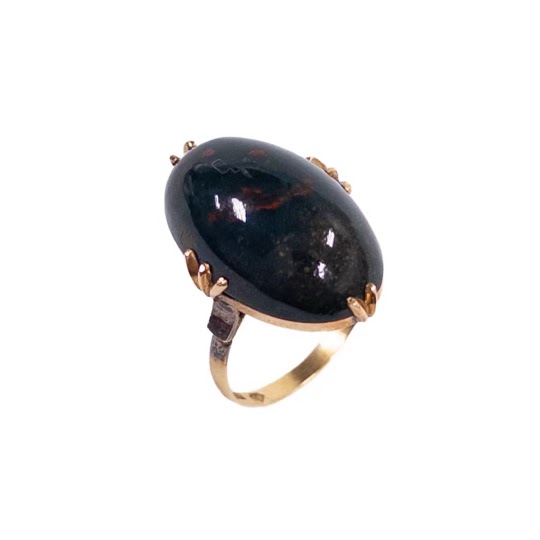 18K Gold and Bloodstone Ring