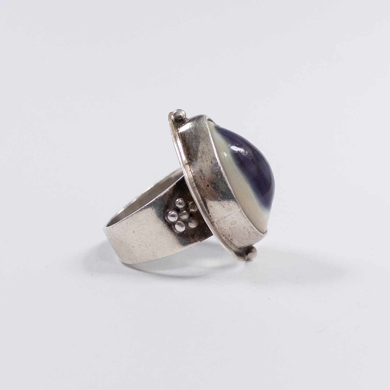 Echo of the Dreamer Sterling Silver Purple Stone Statement Ring