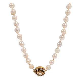 14K Gold & Pearl Strand Necklace