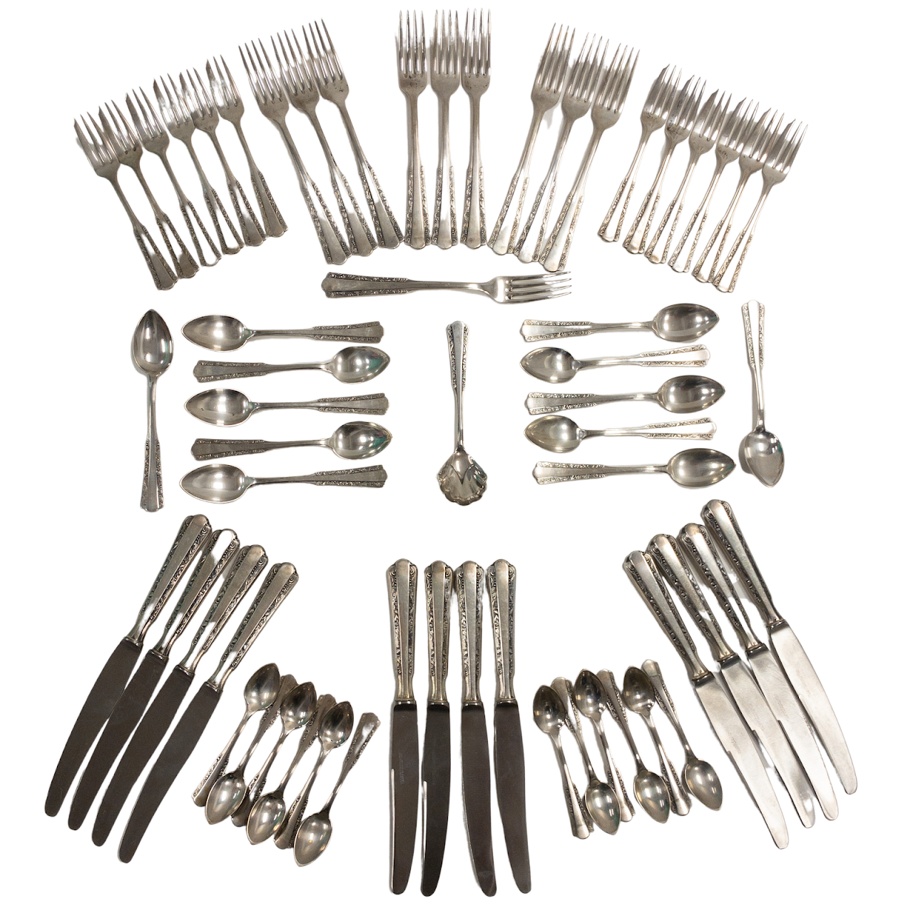 800 Silver Flatware Service for 10