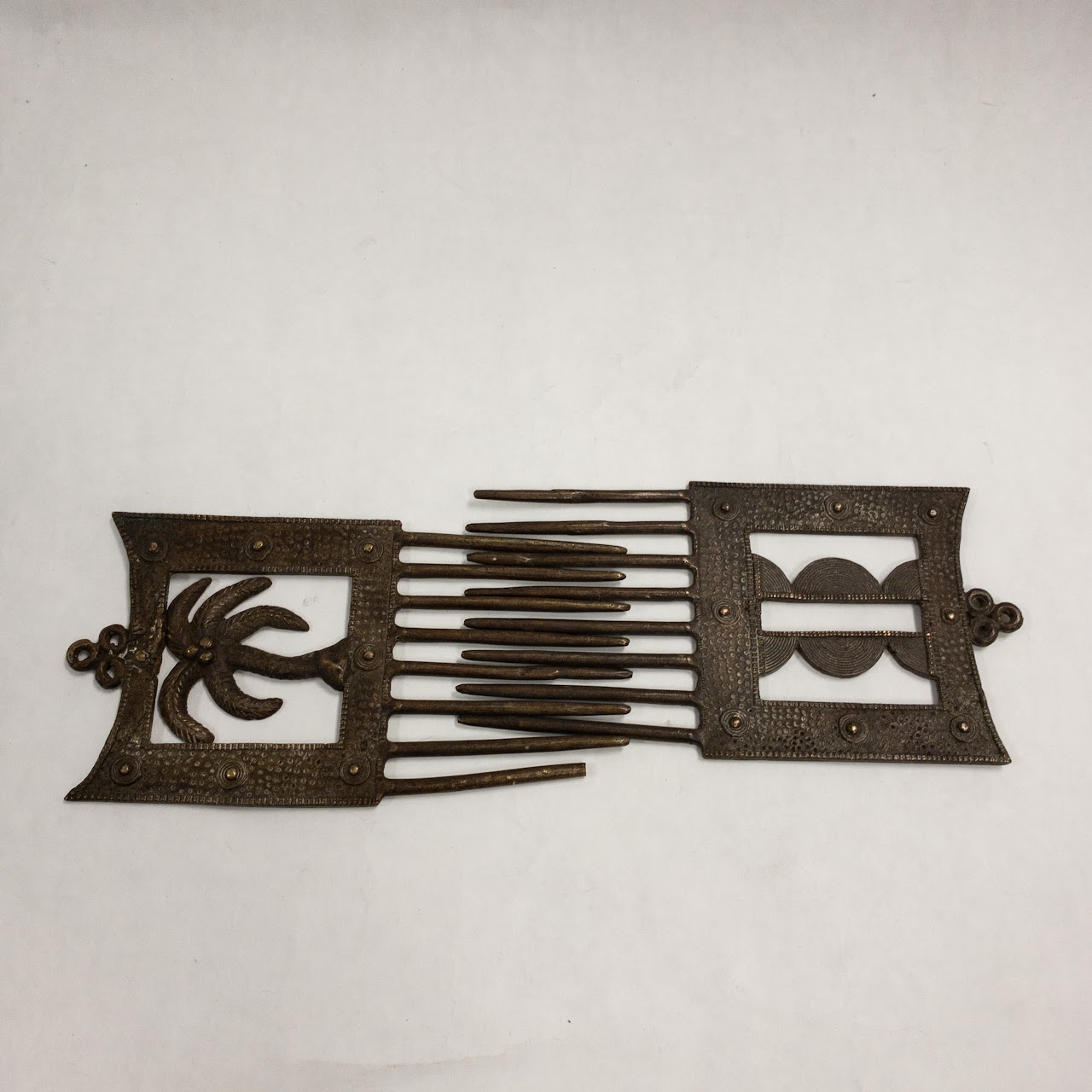 Decorative Brass Hair Comb Pair