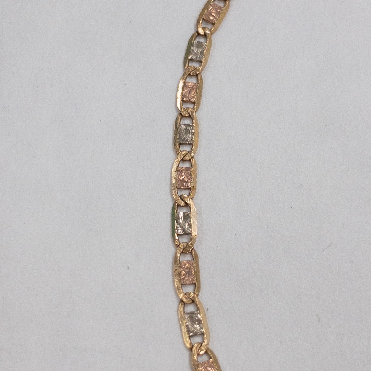 10K Gold Engraved Mariner Link Bracelet