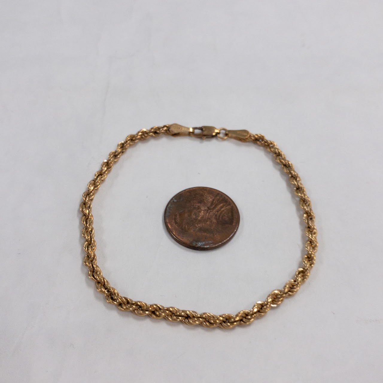 14K Gold Rope Chain Bracelet #2