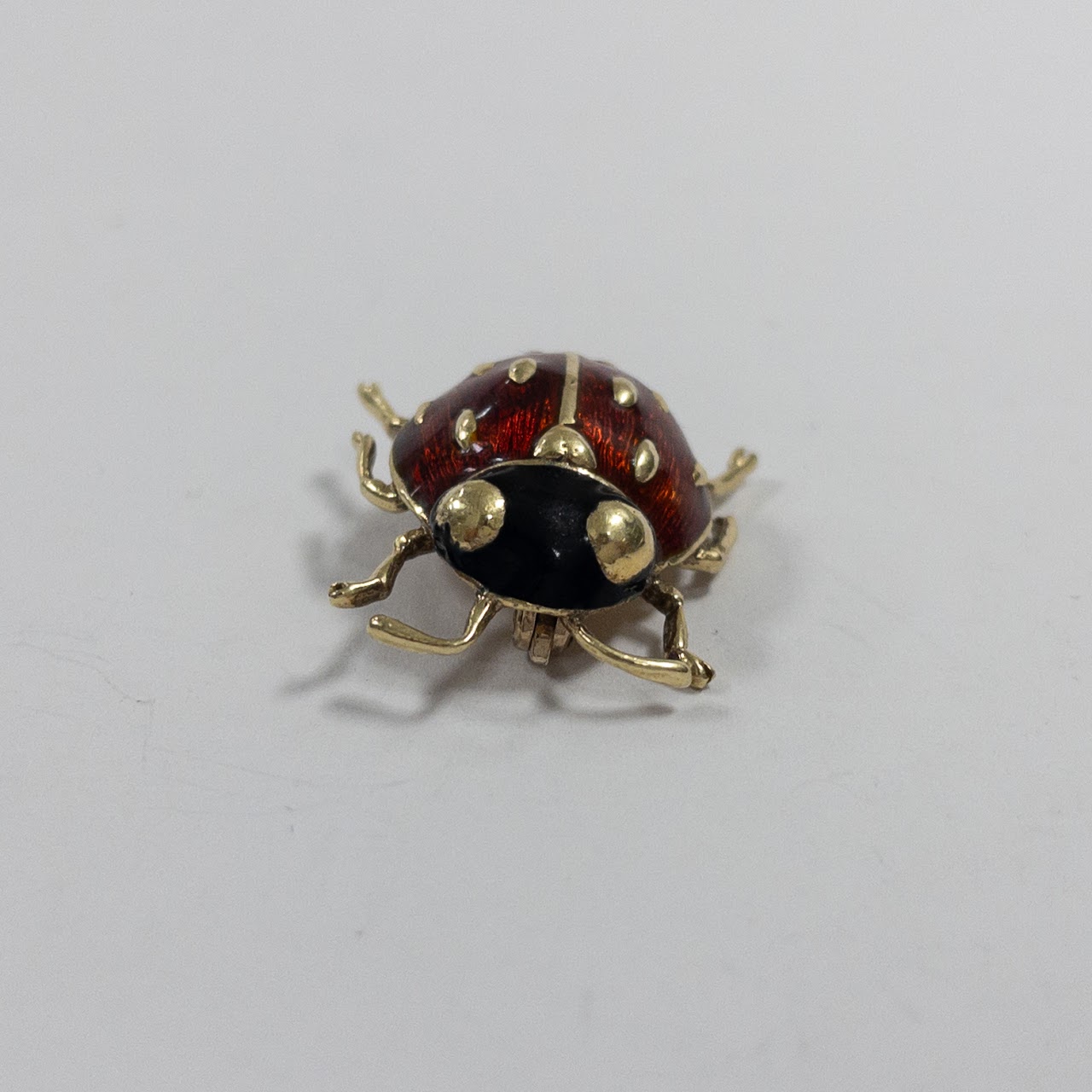 14k Gold Enamel Ladybug Brooch 1488