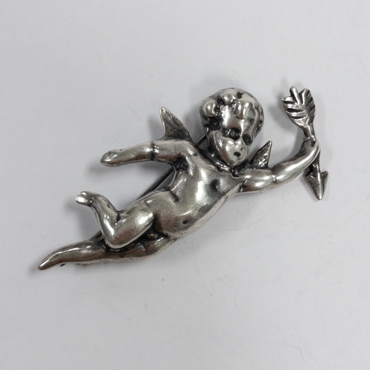 Sterling Silver Cherub Brooch Lot