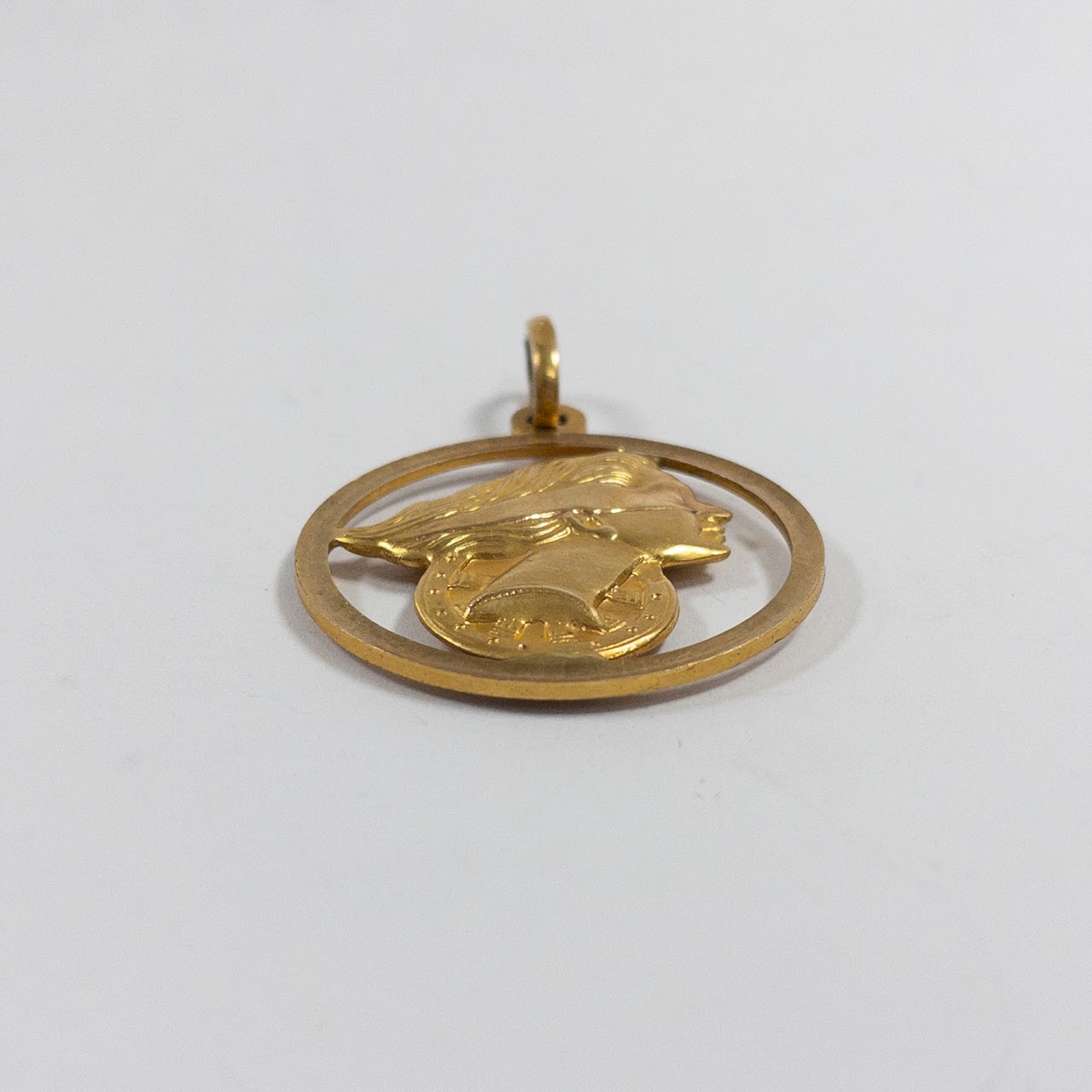 18K Gold Goddess Fortuna Pendant