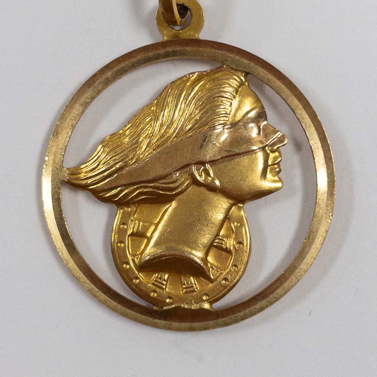 18K Gold Goddess Fortuna Pendant