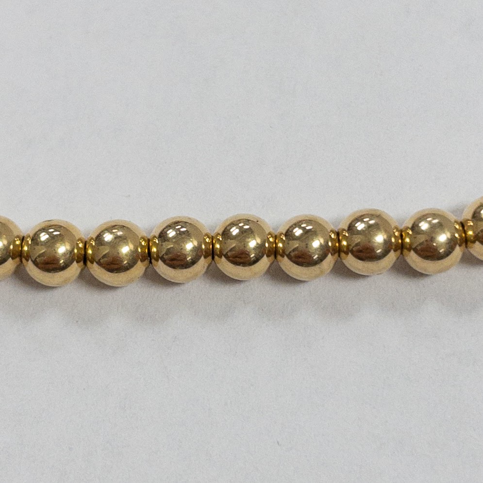 14K Gold Graduated Bead Strand Necklace