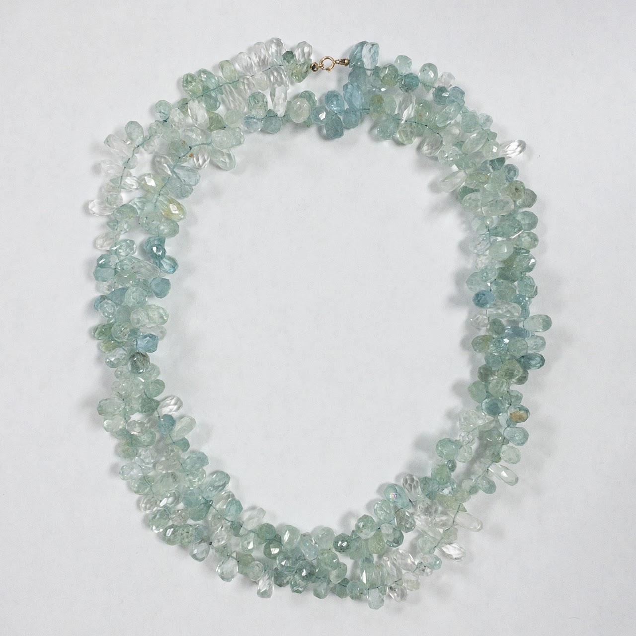 14K Gold & Natural Aquamarine Chip Necklace