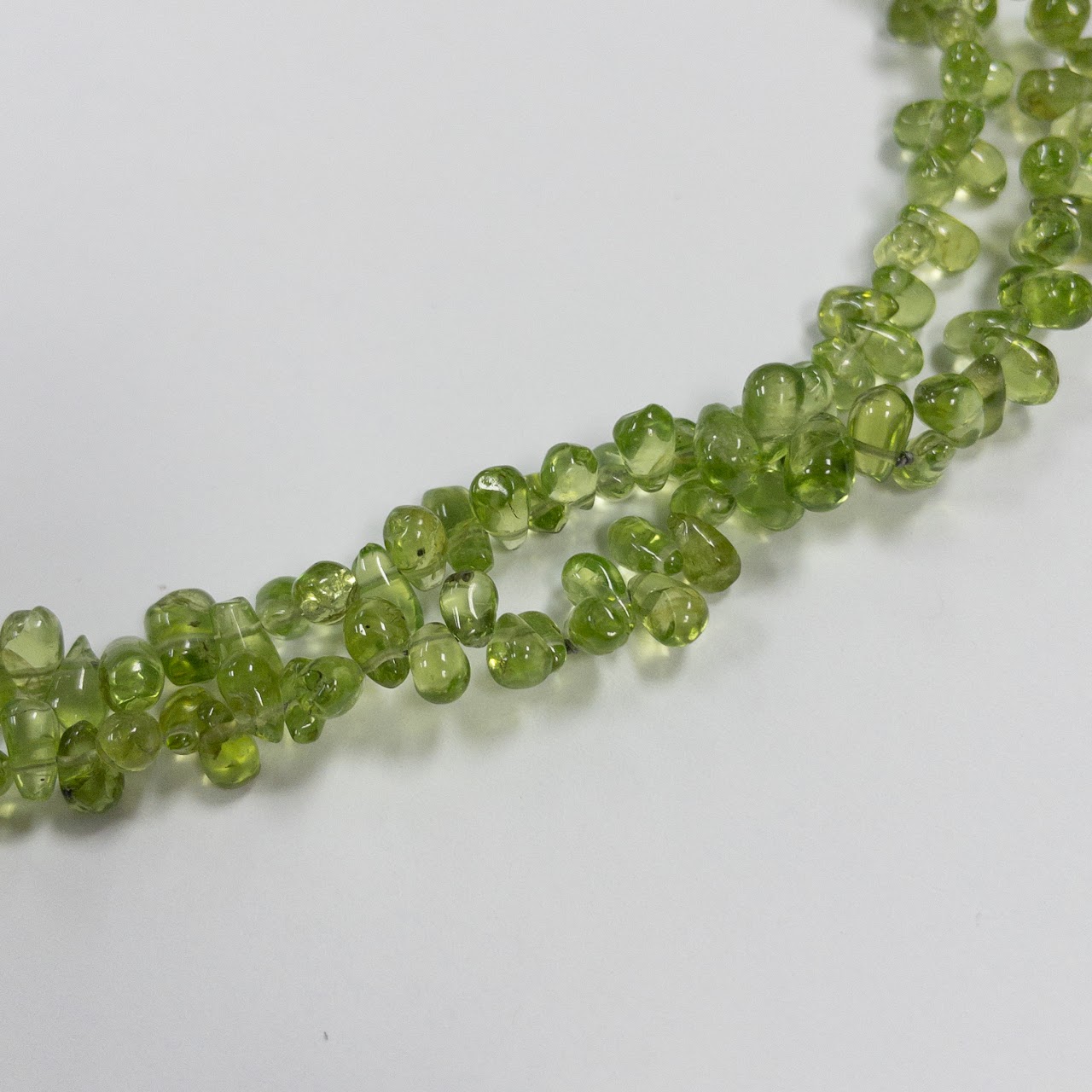 14K Gold & Natural Peridot Chip Necklace