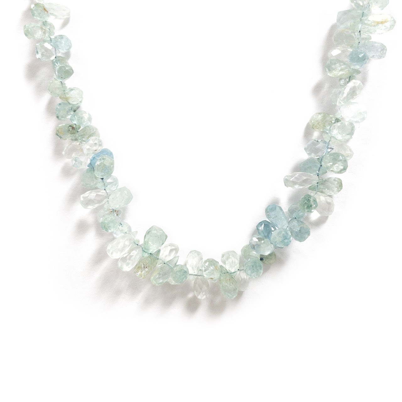 14K Gold & Natural Aquamarine Chip Necklace