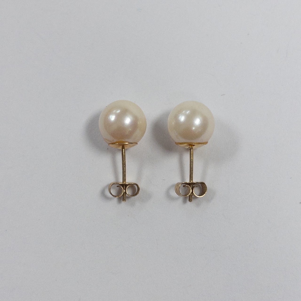 14K Gold Pearl Stud Earrings