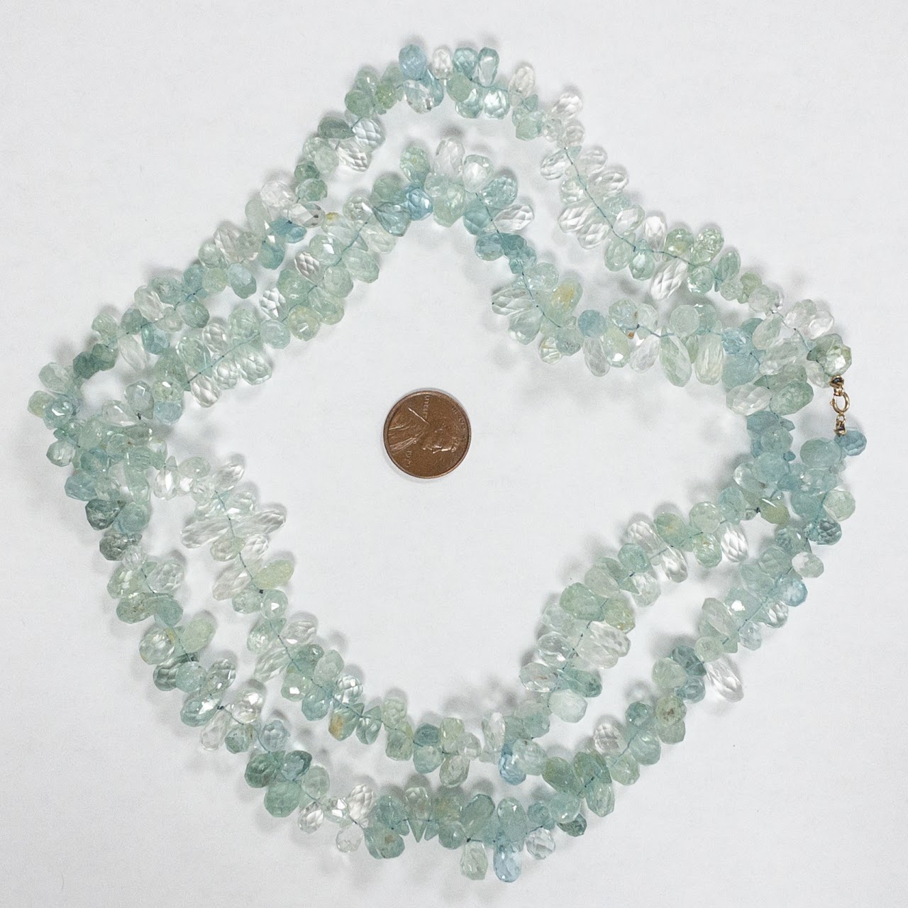 14K Gold & Natural Aquamarine Chip Necklace