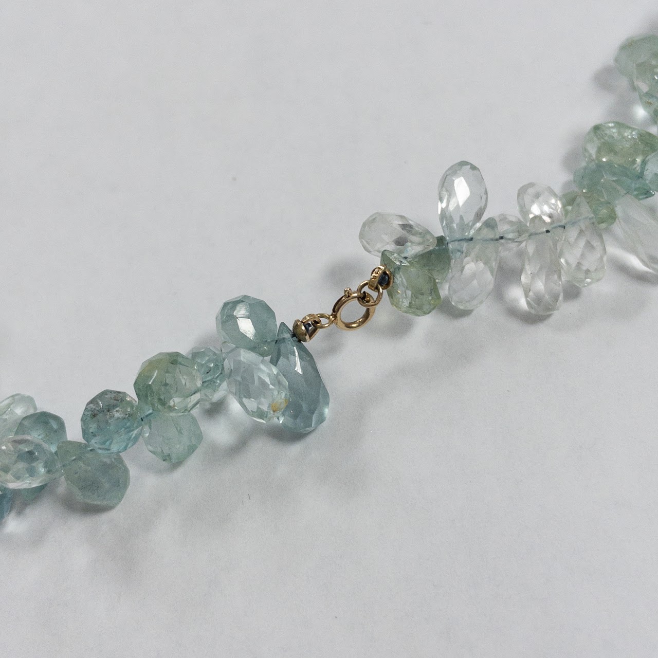 14K Gold & Natural Aquamarine Chip Necklace