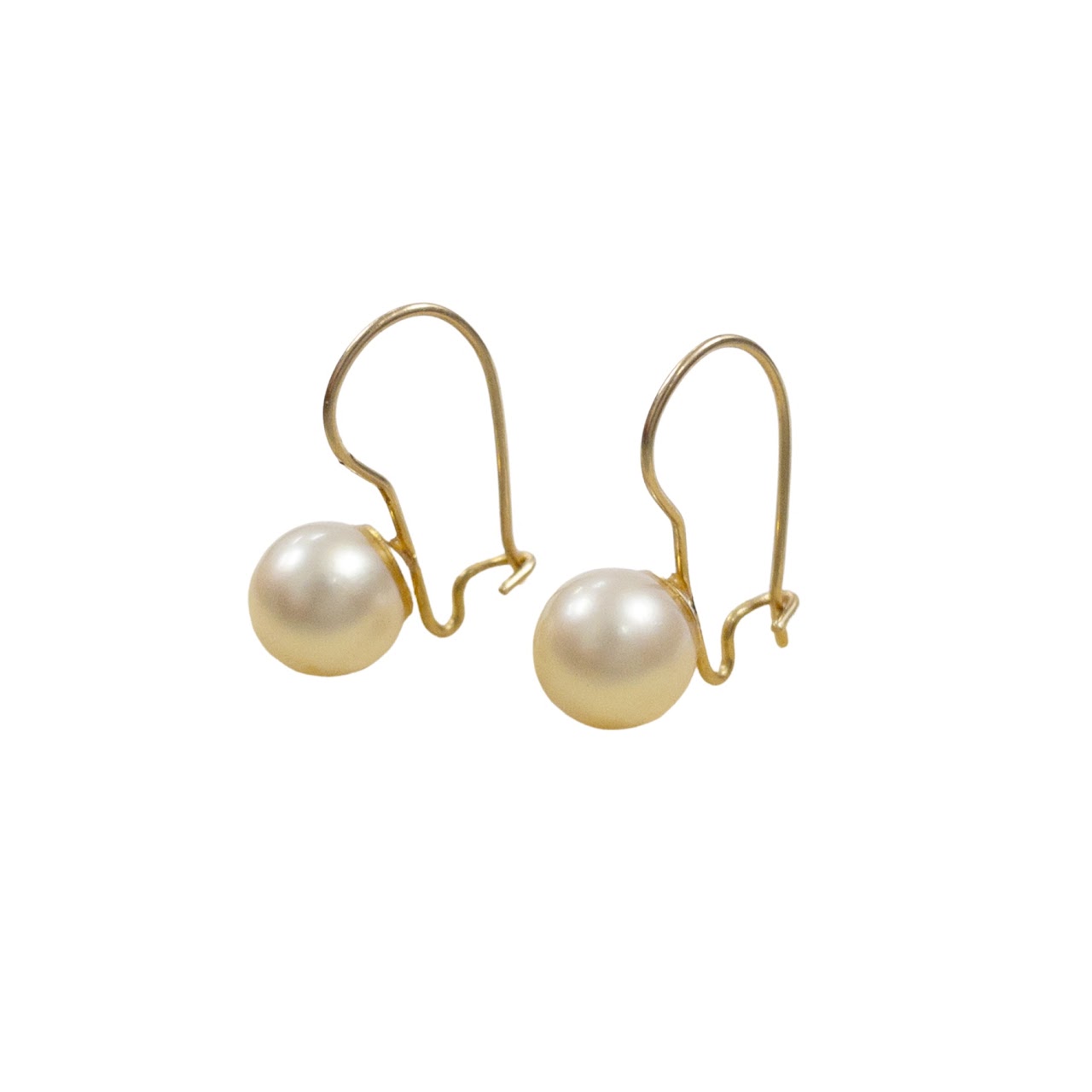 14K Gold Pearl Drop Earrings