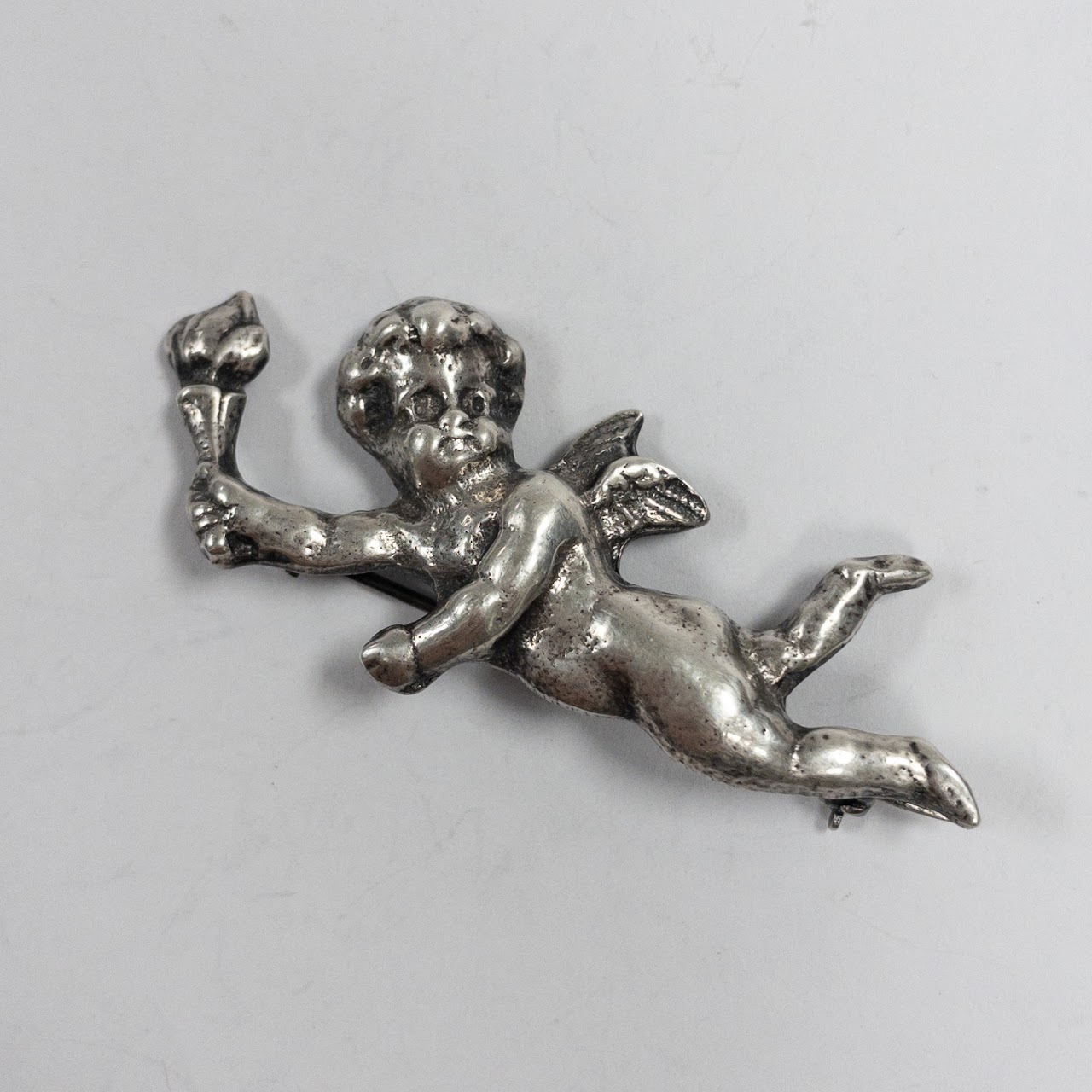 Sterling Silver Cherub Brooch Lot