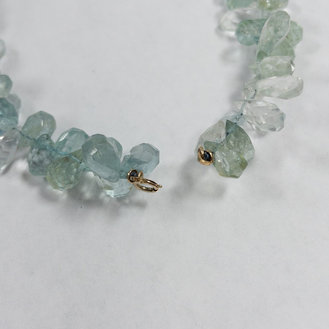 14K Gold & Natural Aquamarine Chip Necklace