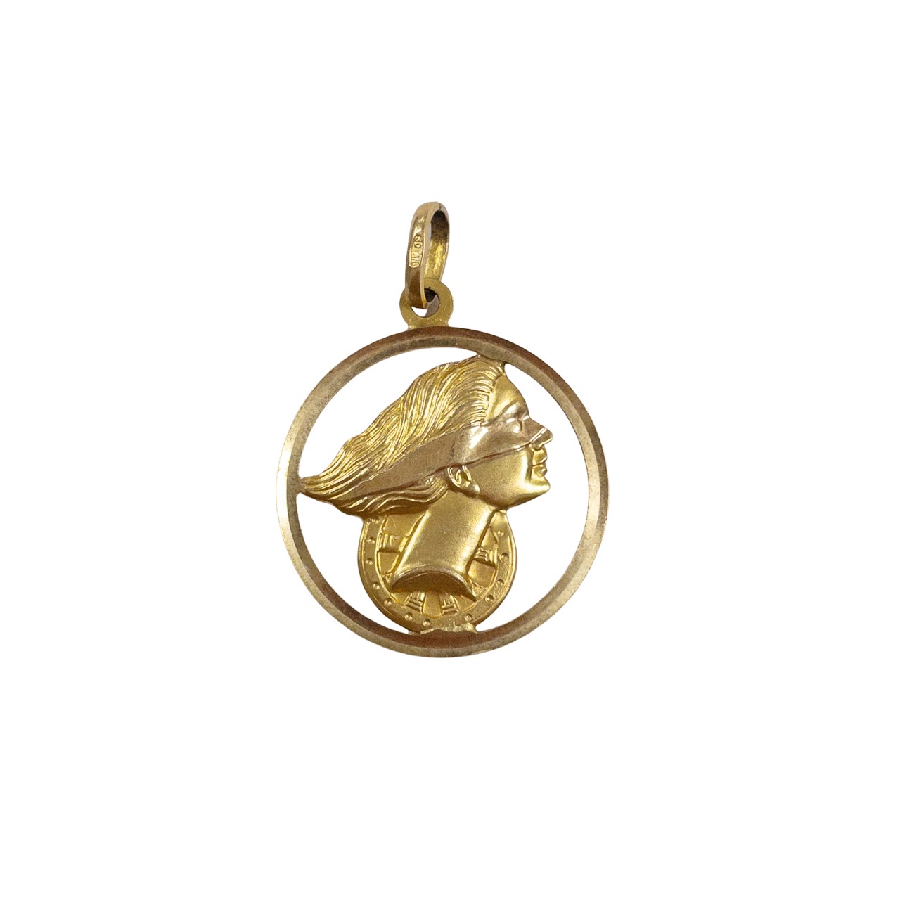 18K Gold Goddess Fortuna Pendant