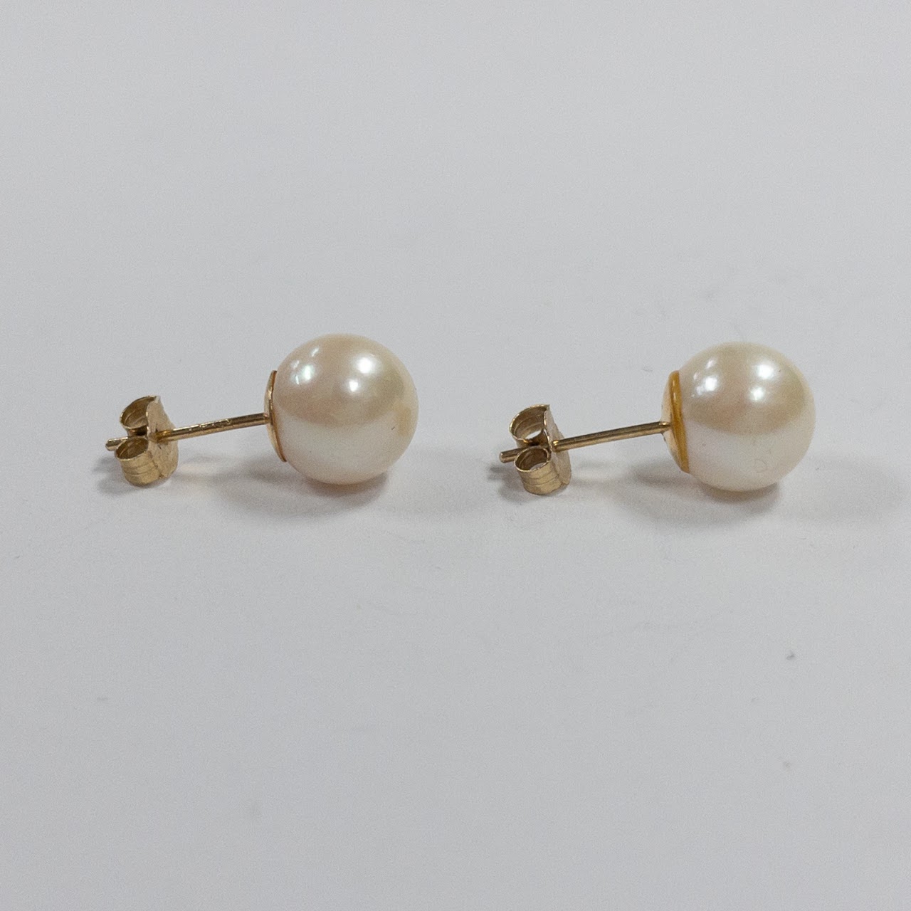 14K Gold Pearl Stud Earrings