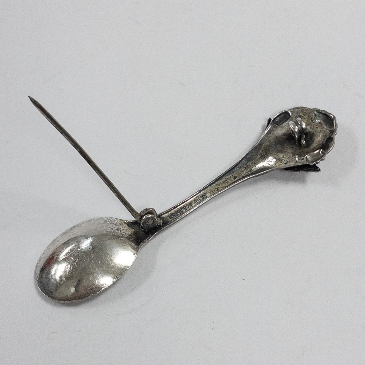 Sterling Silver Spoon Brooch