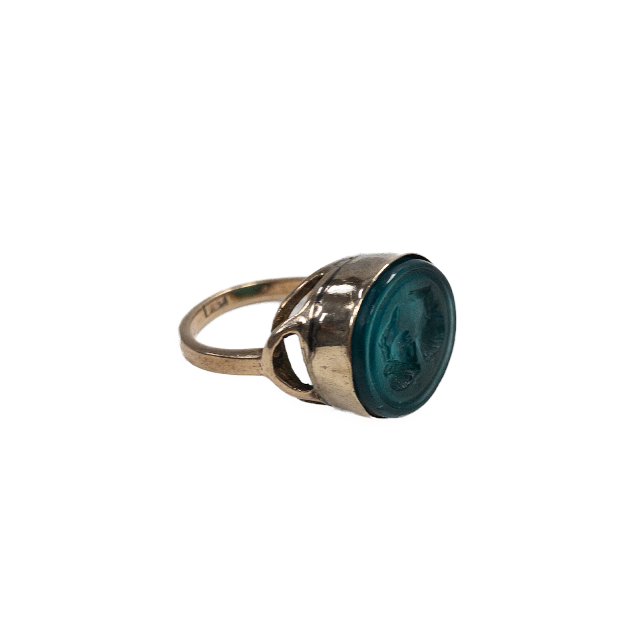 9K Gold Carved Intaglio Ring