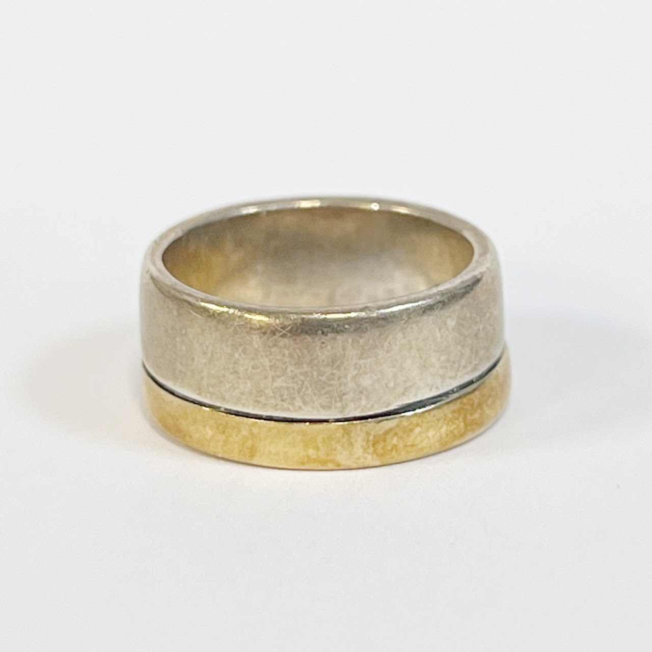 Sterling Silver and 14K Gold Band