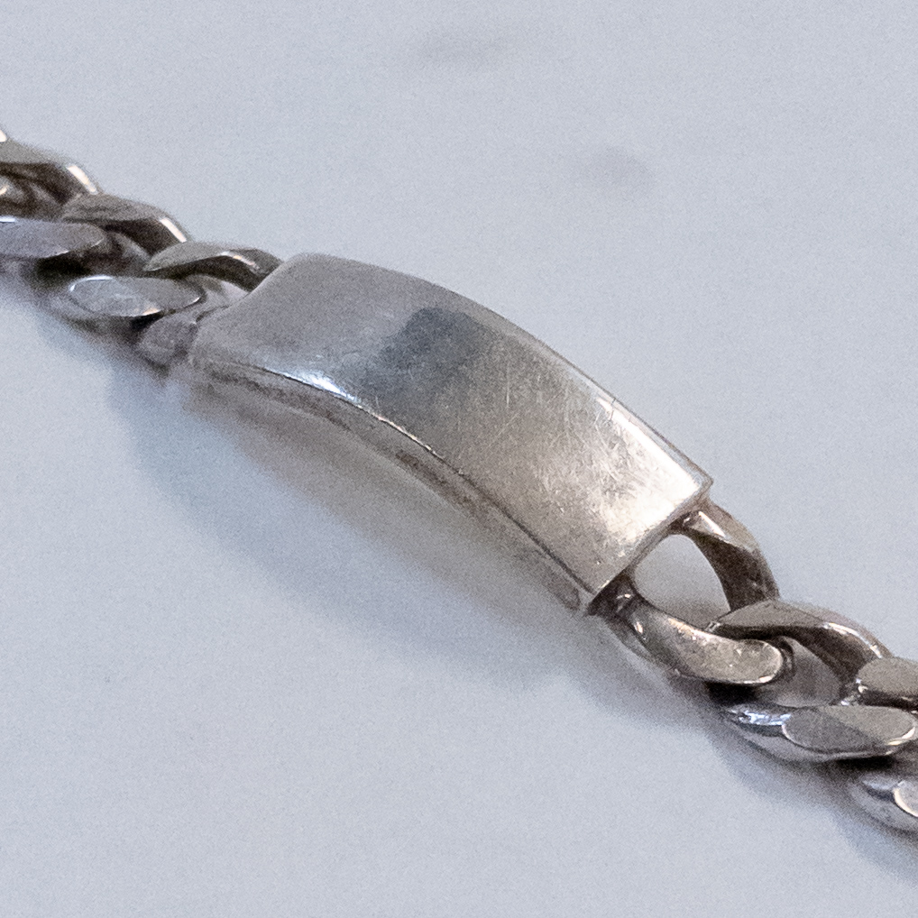 Sterling Silver Heavy ID Bracelet