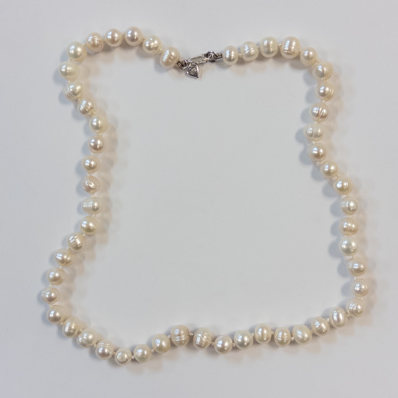 Carolee Banded Baroque Freshwater Pearl and Sterling Silver Strand Necklace