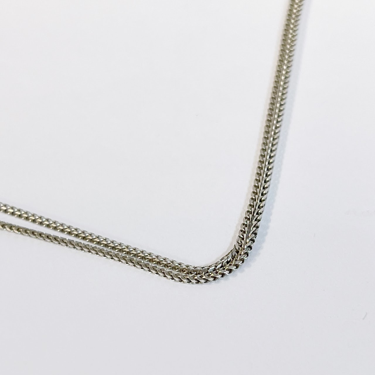 9K White Gold Chain with Sterling Silver and Crystal Pendant