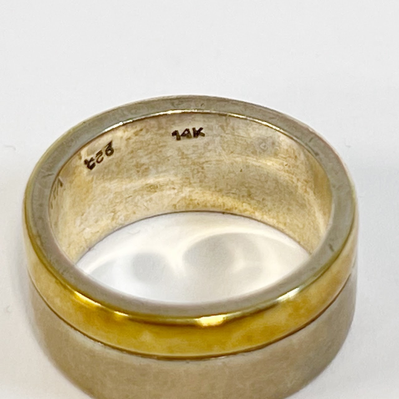 Sterling Silver and 14K Gold Band