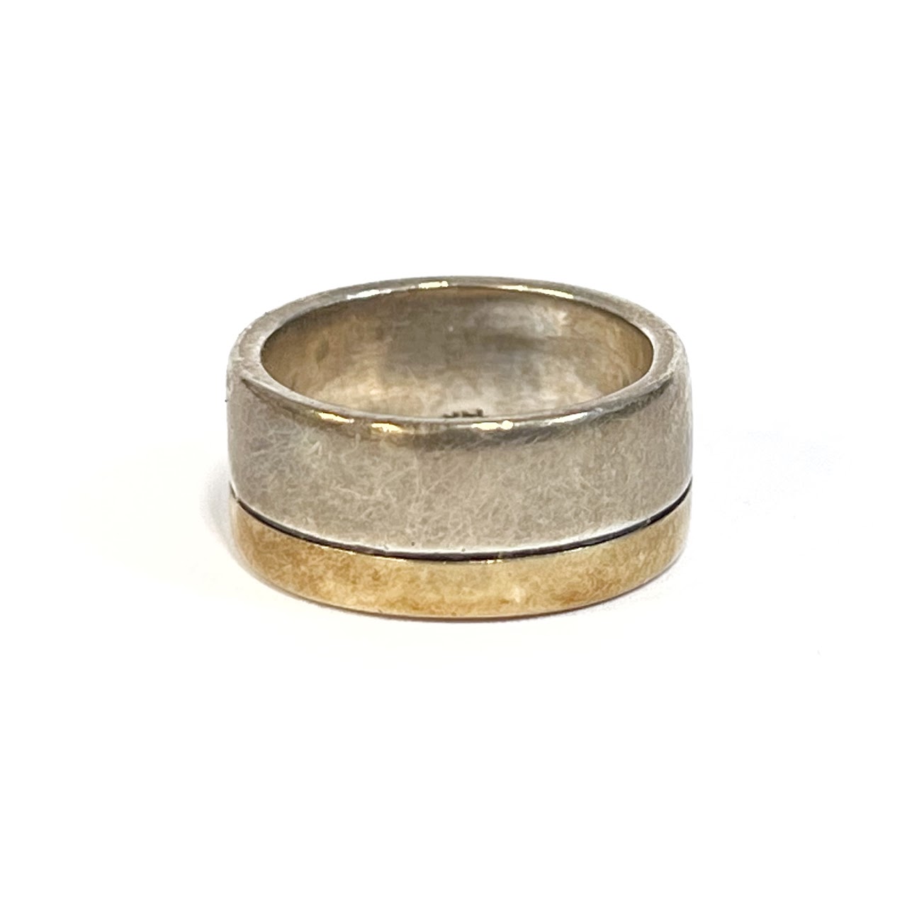 Sterling Silver and 14K Gold Band