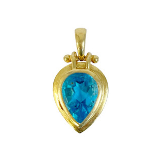 14K Gold and Aquamarine Pendant