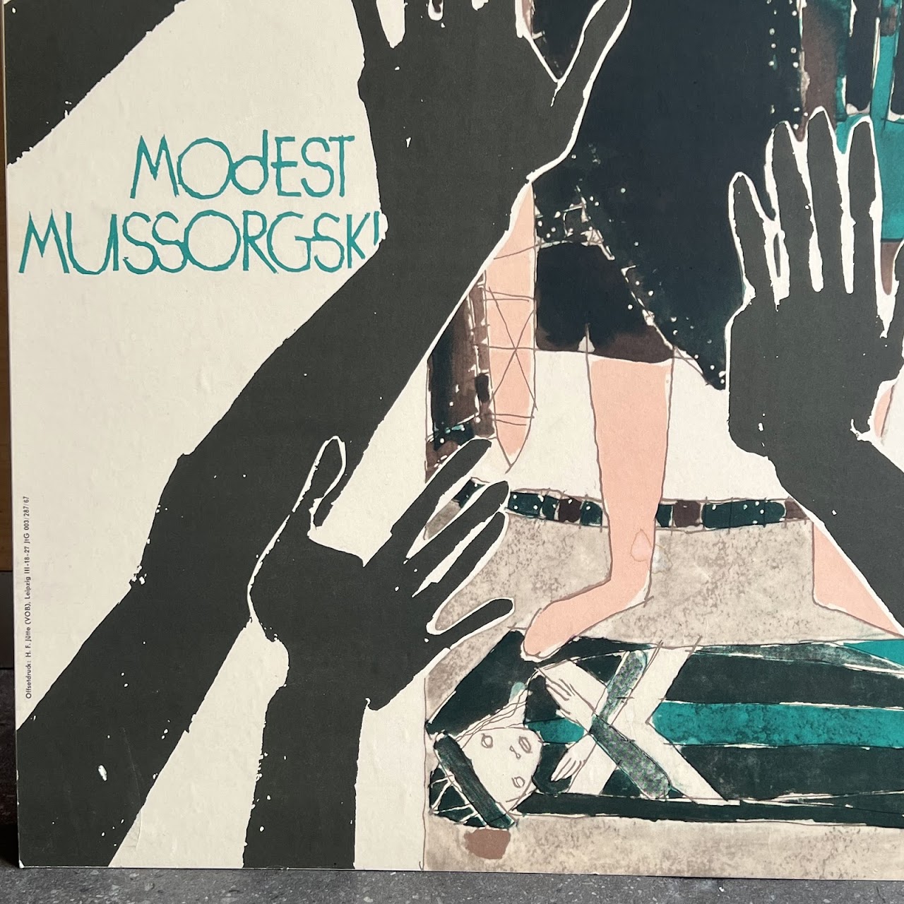 1960s Modest Mussorsgky 'Boris Gudonov' German Offset Lithograph Opera Poster