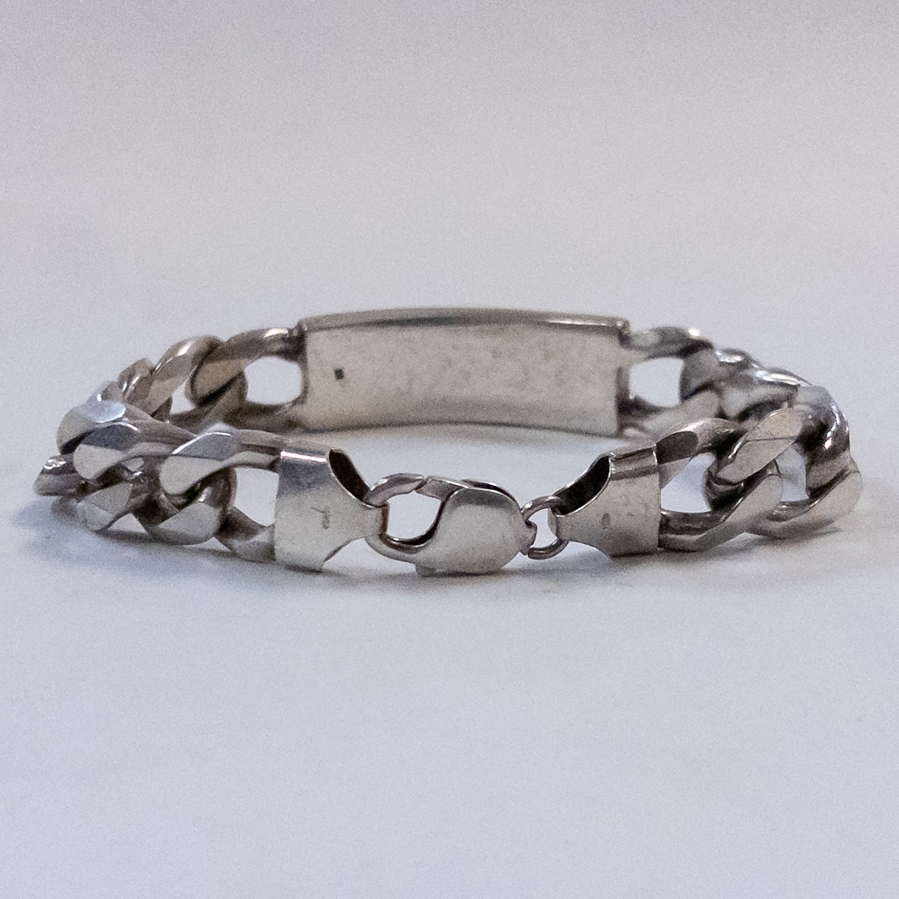 Sterling Silver Heavy ID Bracelet