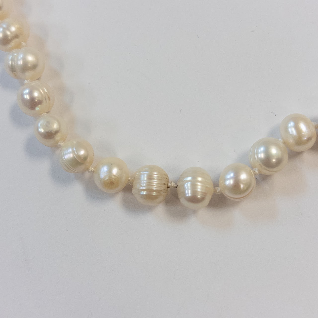 Carolee Banded Baroque Freshwater Pearl and Sterling Silver Strand Necklace