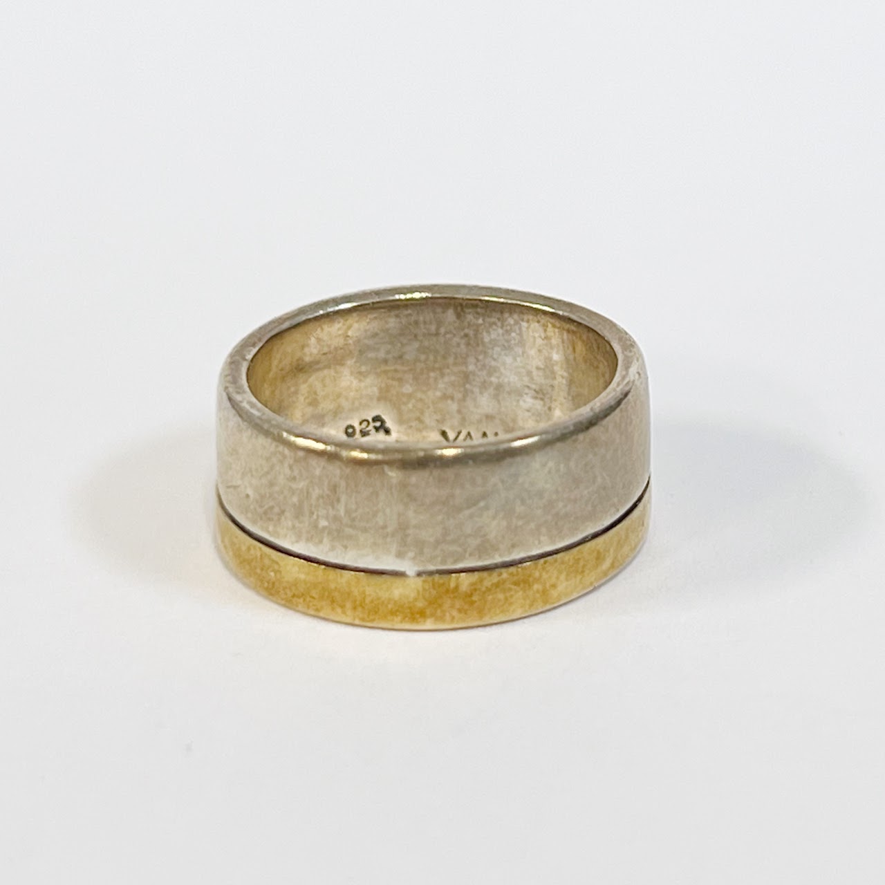 Sterling Silver and 14K Gold Band