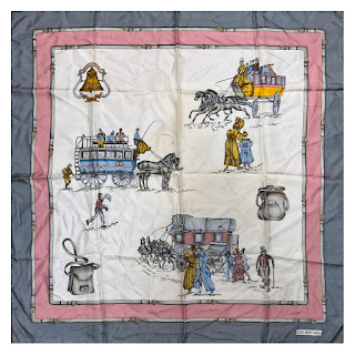 Céline Victorian Stagecoach Vintage Silk Scarf