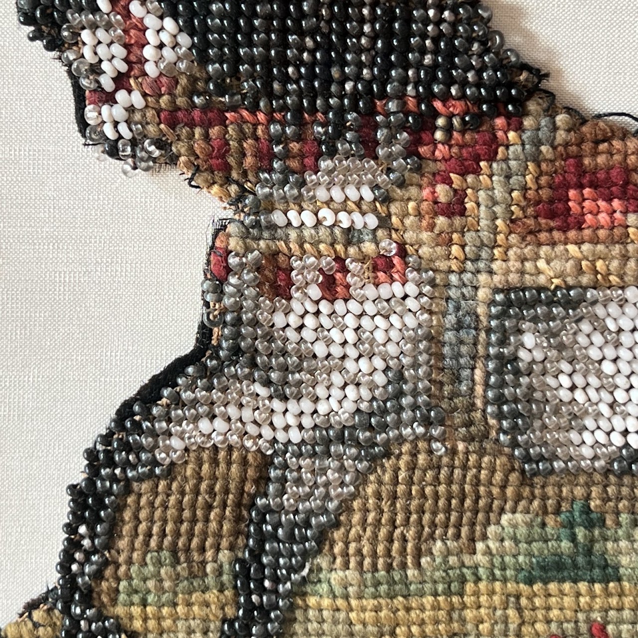 Victorian Needlepoint and Beadwork Prancing Horse