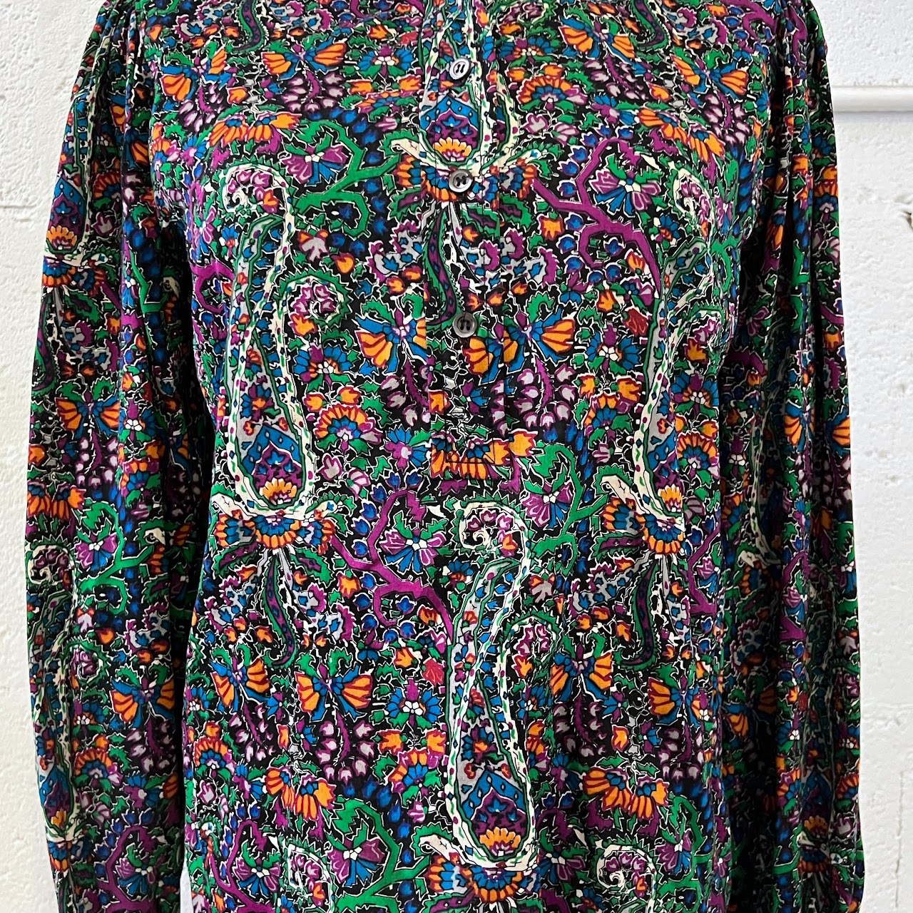 Saint Laurent Rive Gauche Vintage Floral Paisley Blouse