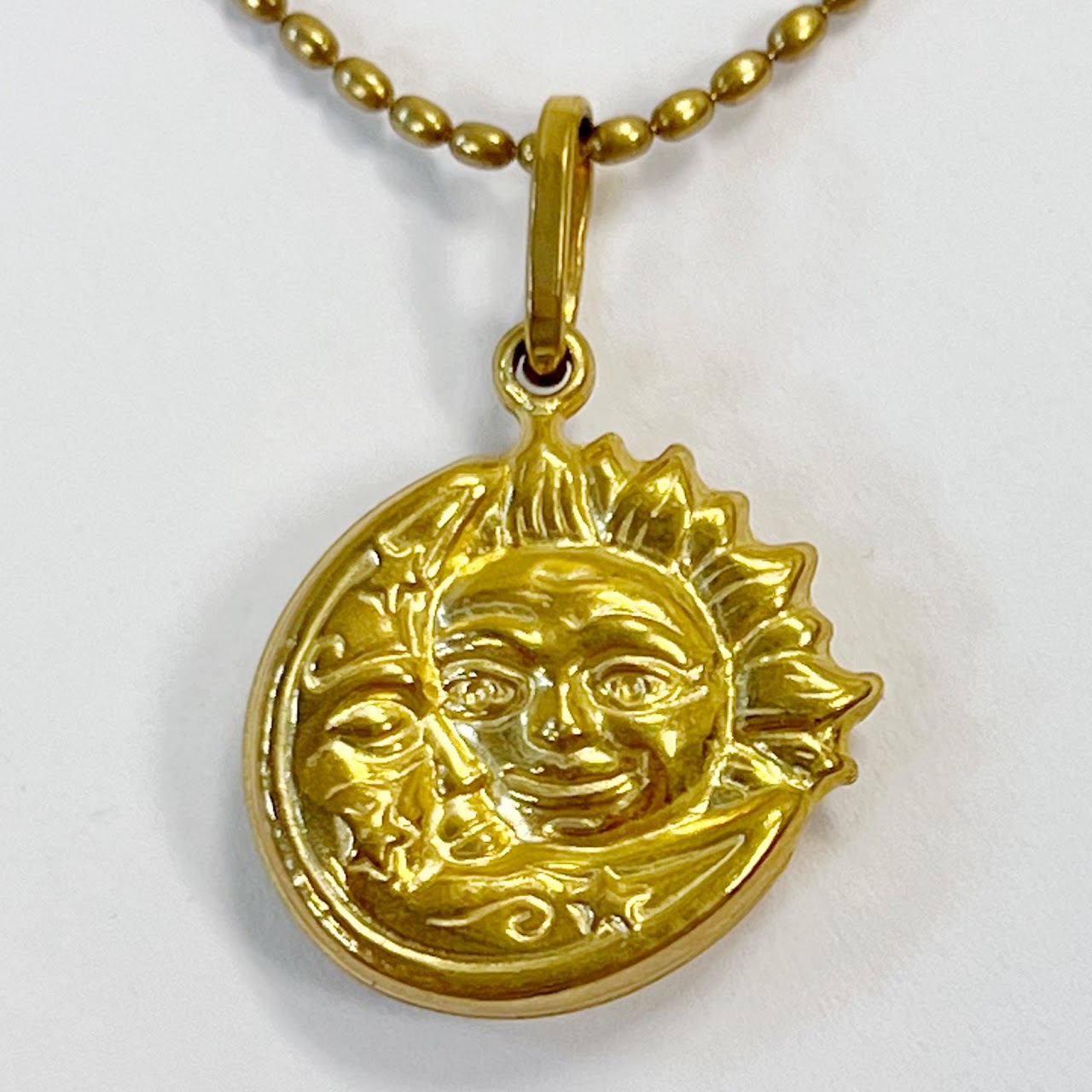 18K Gold Necklace with Three Pendants