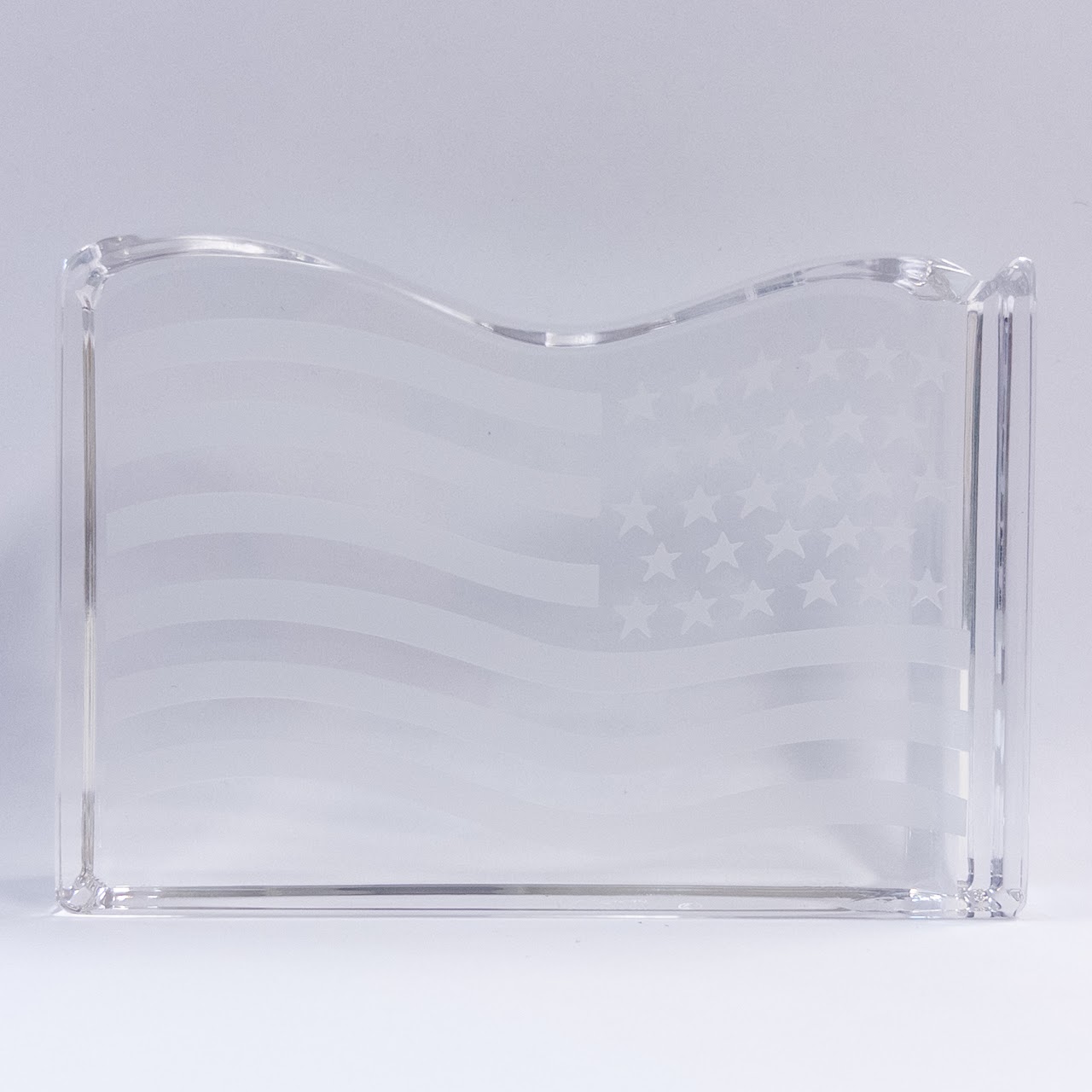 Tiffany & Co. Crystal American Flag Paperweight