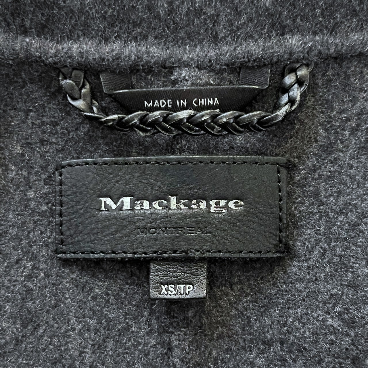 Mackage Caped Wool Blend and Leather Coat