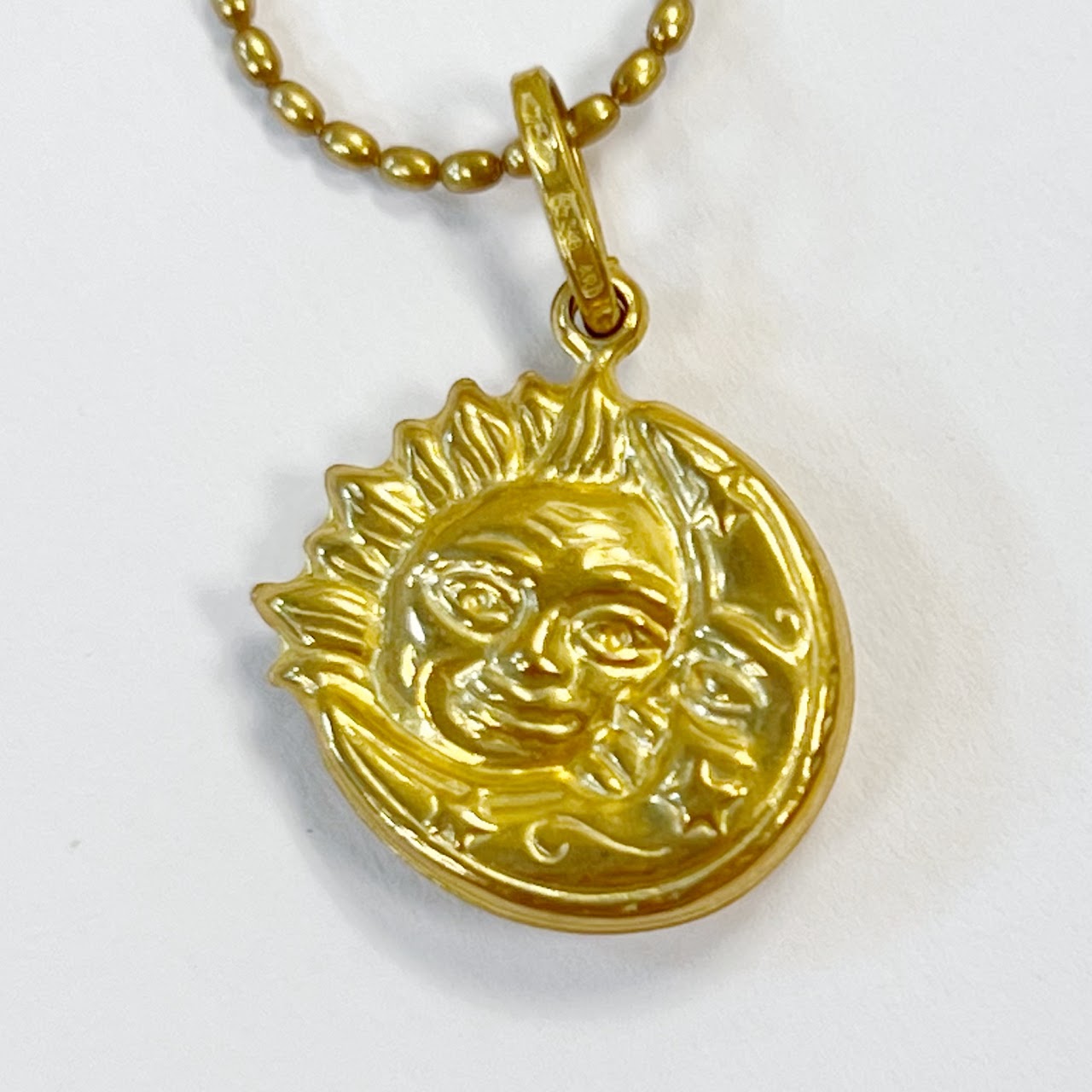 18K Gold Necklace with Three Pendants