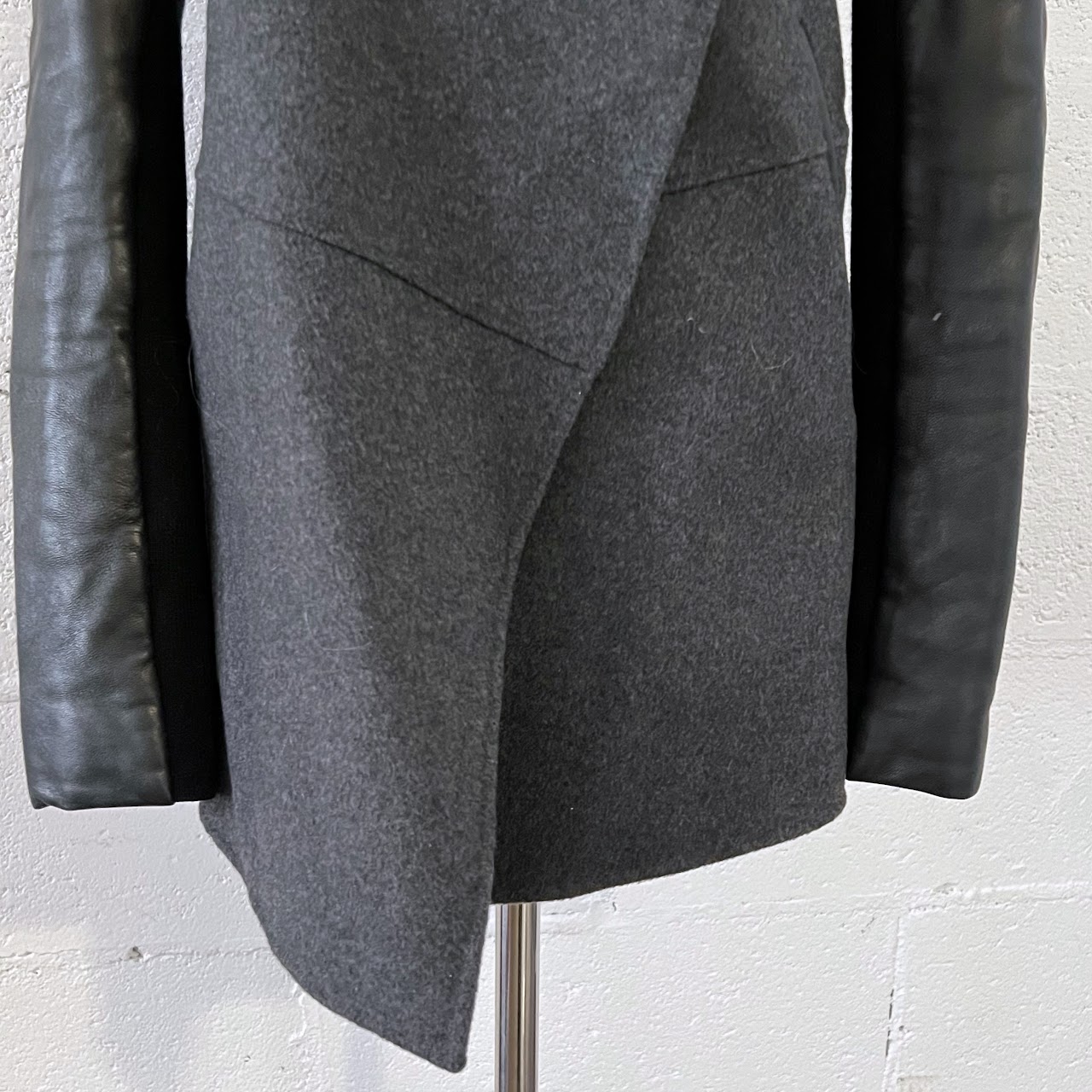 Mackage Caped Wool Blend and Leather Coat