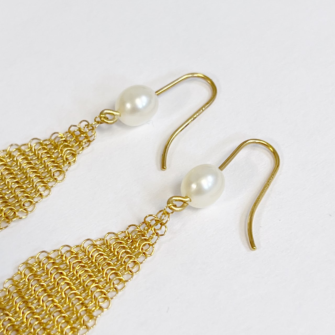 18K Gold Elsa Peretti for Tiffany & Co.Mesh Chandelier Earrings