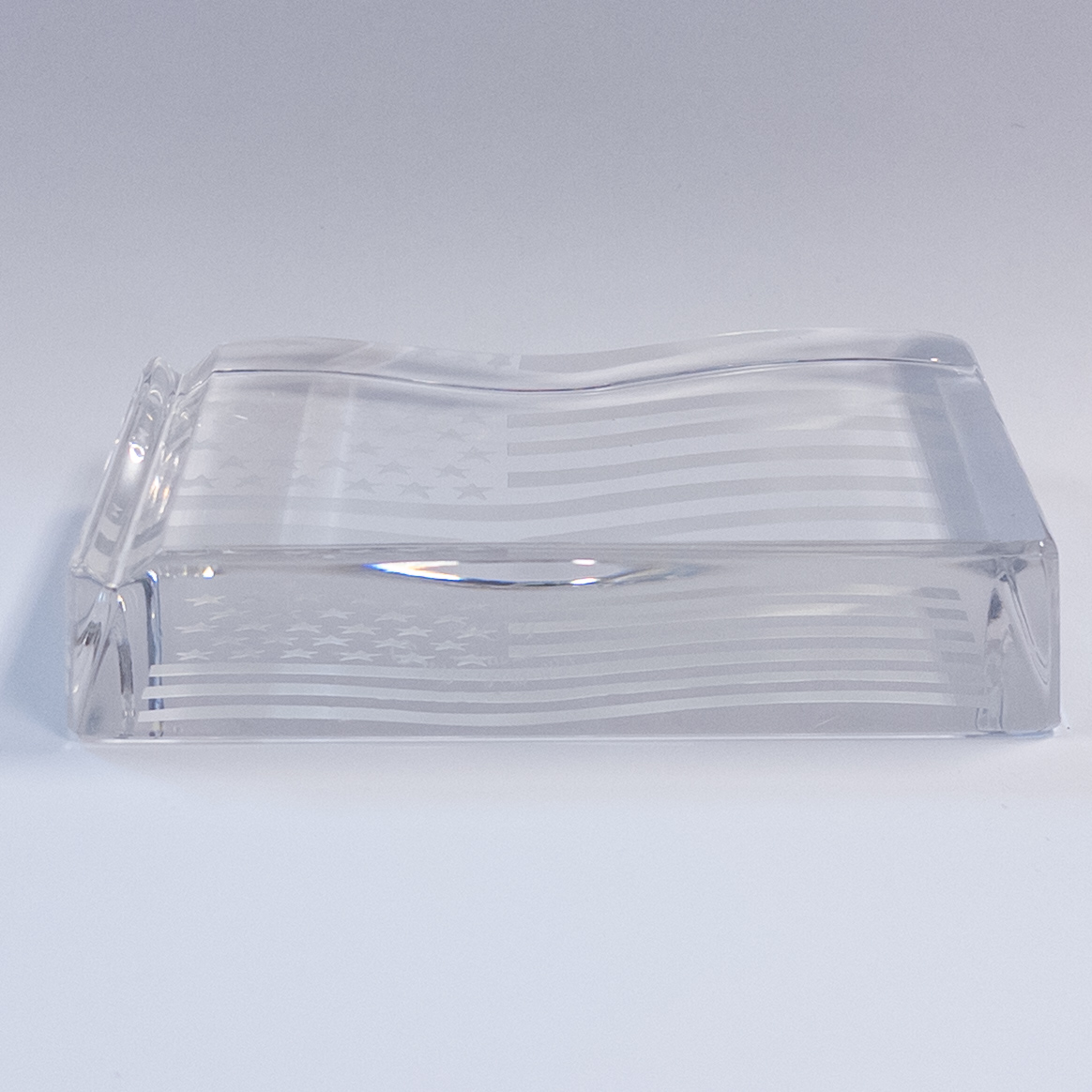 Tiffany & Co. Crystal American Flag Paperweight