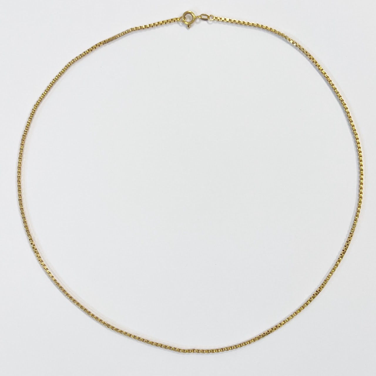 18K Gold Box Chain Necklace